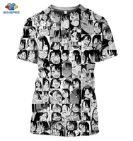 sonspee 3d print please dont bully me nagatoro faces anime men women t shirt summer casual harajuku clothing graphic t shirts