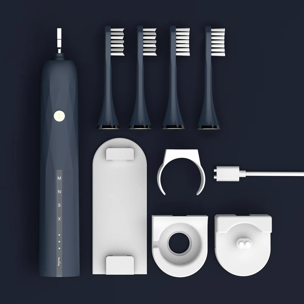 Новая умная электрическая зубная щетка с 4 режимами ультра звуковая USB