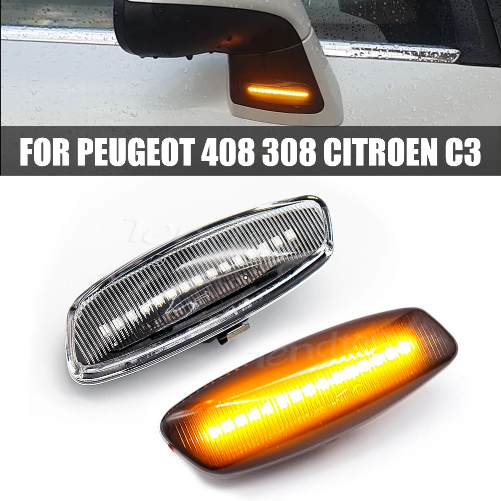 

Lighting Dynamic Turn Signal For Peugeot 308 207 3008 5008 Citroen DS3 Picasso C4 C3 C5 DS4 LED Flashing Side Marker Lamp