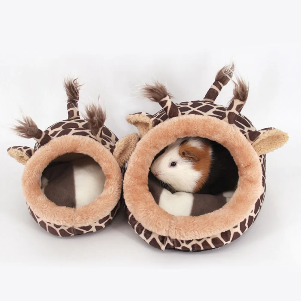 

Hamster Cage Guinea Pig House Chinchillas Squirrel Bed Nest Cavy Mini Animals Hamster Accessories Pink Leopard