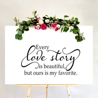 every love story is beautiful warm quotes art vinyl decal sticker for bedroom decor cotton wool gift idea self adhesive3611