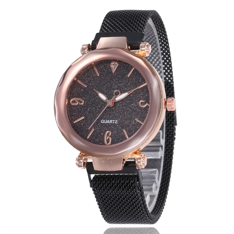 Горячие заклепки вставки Алмазная звезда кварцевые женские часы ленивые магнит