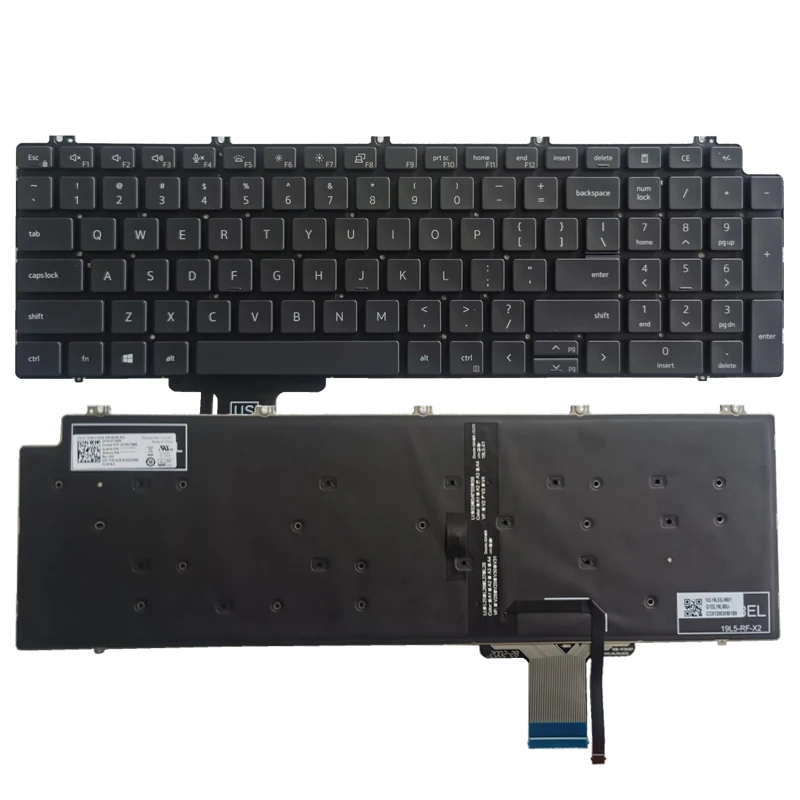 

NEW US laptop Keyboard FOR DELL Precision 7550 7750 0713DM English black with backlight No frame