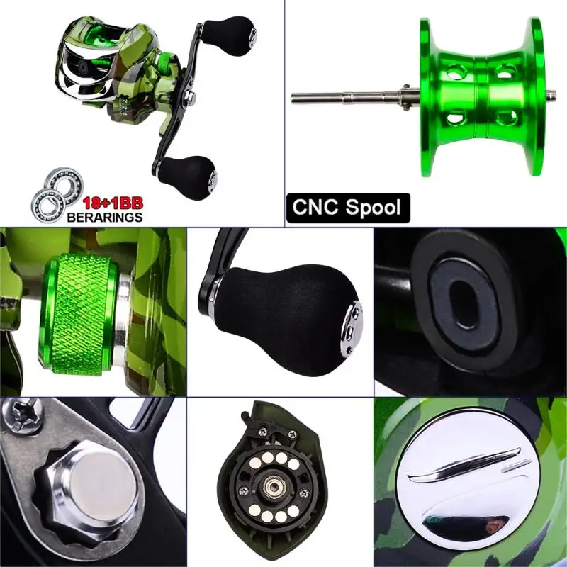 

Metal water drop reel 18 + 1 axis vertical fishing reel 7: 1: 1 fishing gear supplies sea fishing fishing reel 228G