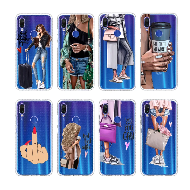 

Cosy Coffee Girls Bags Fashion For Xiaomi Mi Redmi Note 5 6 7 8 9 10Lite Pro Plus Soft TPU Crystal Slim Protective Clear Case