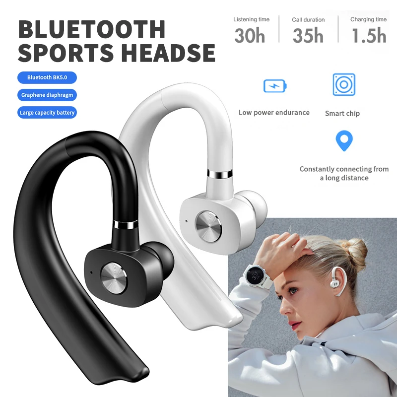 Wireless Bluetooth Earphone Waterproof Headphone Sports Earbuds Portable Business Headset With 180 Degrees Rotation For Phone