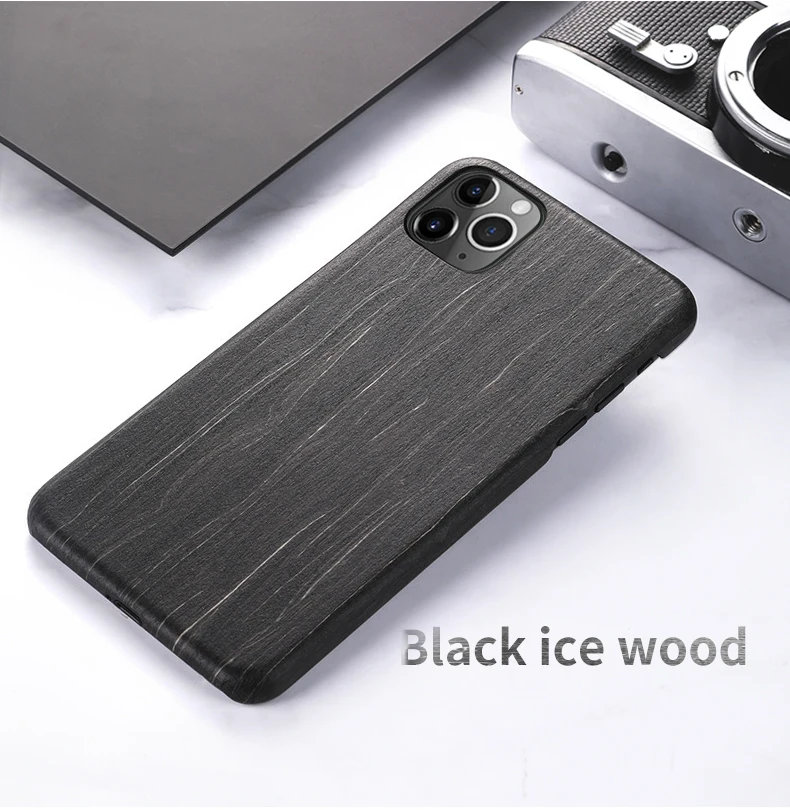 SanCore Original Real Wood Rosewood Cover Phone Shell for iPhone 11 Pro Max Natural Luxury Wooden Pattern Walnut Protective Case