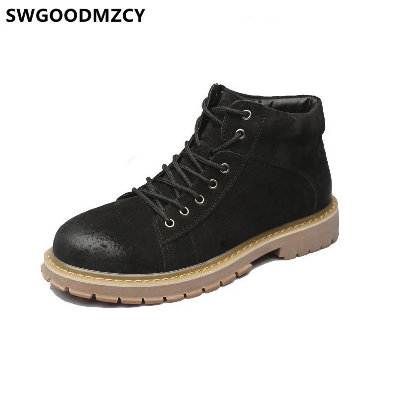 Ботинки мужские из натуральной кожи дизайнерские военные ботинки мужская обувь