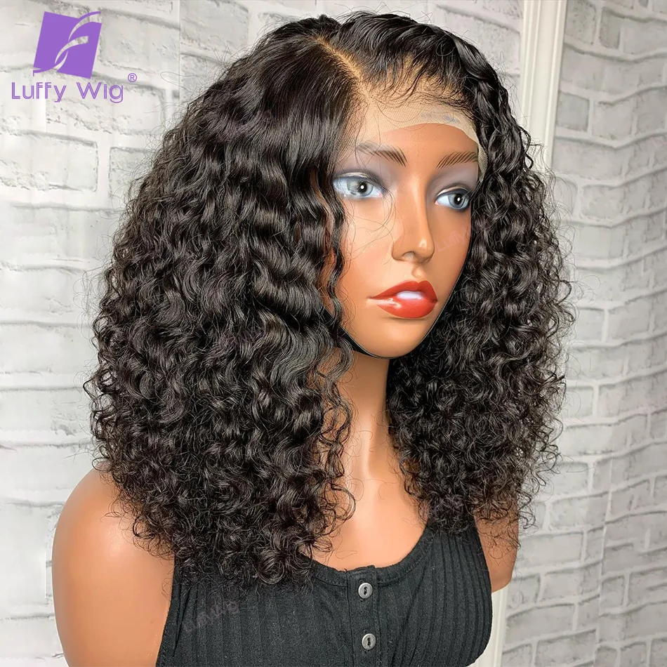 

Short Curly Bob Wigs 13x6 Lace Front Human Hair Wigs For Women Remy Brazilian Pre-Plucked Natural Hairline With Baby Hair Luffy