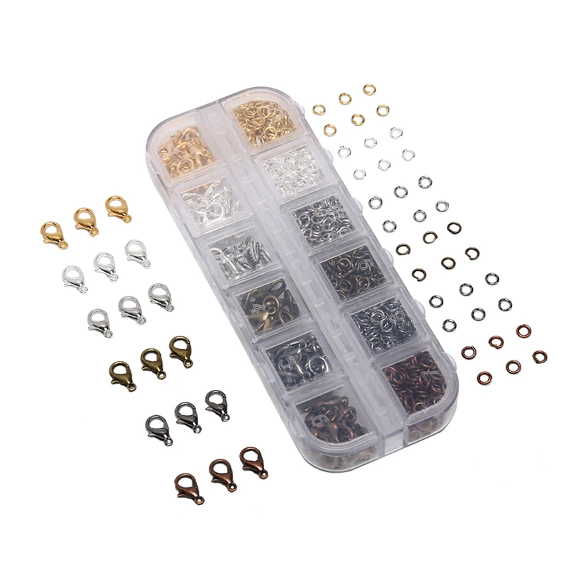 

120Pcs/lot Mix 6 Colors Lobster Clasp Hook And 840Pcs Jump Rings DIY Accessories For Fashion Jewelry Findings For Jewelry Making