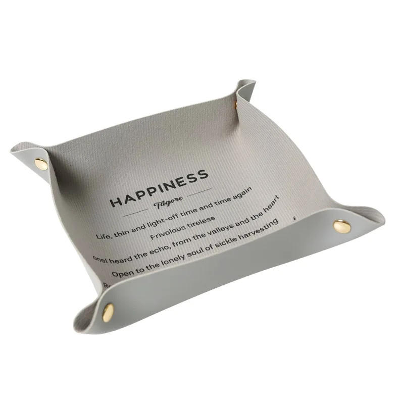 

Creative Desktop Storage Tray Leather Key Plate Home Decoration Dice Tray Wallet Coins Leather Folding Storage Box Wholesale