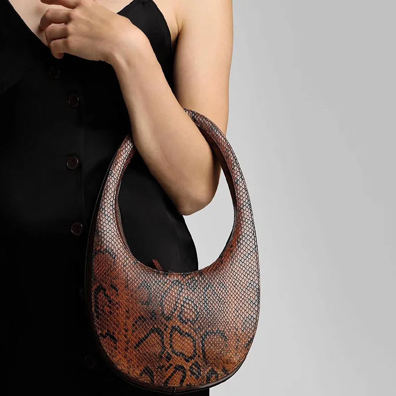 Овальная женская сумка в форме яйца, новинка, зима, корейский дизайн, змеиная кожа, узор, Индивидуальная сумка, Женская одноцветная сумка на плечо
