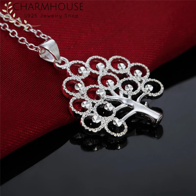 Charmhouse чистое серебро ожерелья для женщин Money Tree кулон и ожерелье Collier Femme Высокое