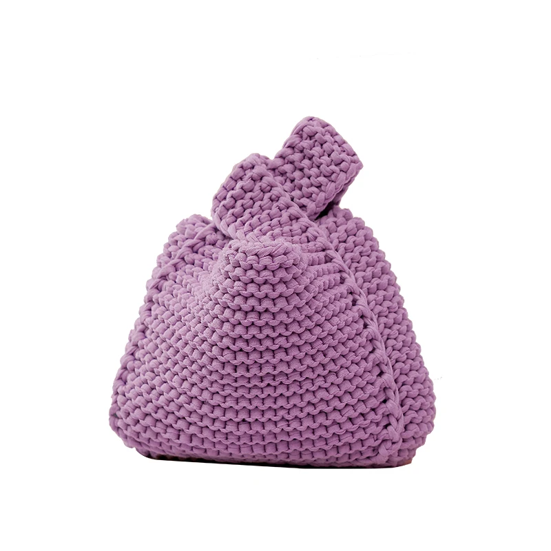 

Hand-Woven Bag Wool Strip Thread Japanese Hand-Held Wrist Bag Women handbag