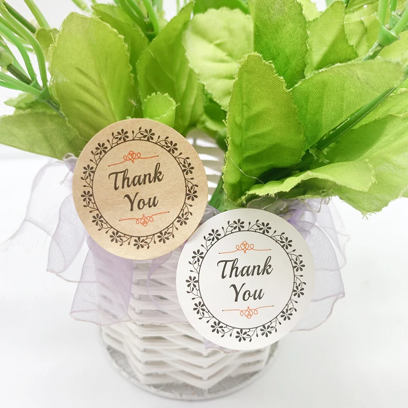 Pegatina redonda Floral Vintage de 1200 piezas, sello de agradecimiento decorativo, Pegatina autoadhesiva de sellado, etiqueta de paquete de galletas DIY-0
