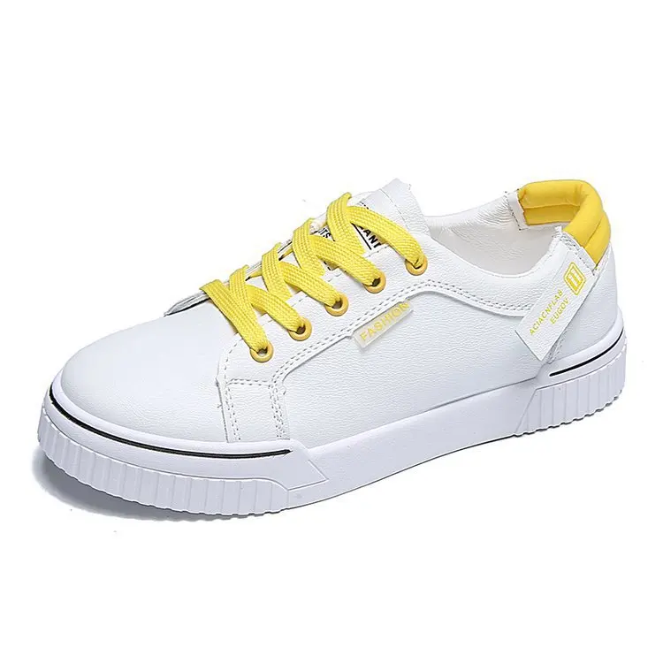 

2020 new spring tenis feminino lace-up white shoes woman PU Leather solid color female shoes casual women shoes sneakers hot