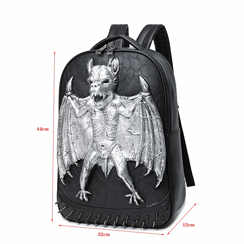 3D стереоскопический эффект черный вампирский mochila Индивидуальные Заклепки