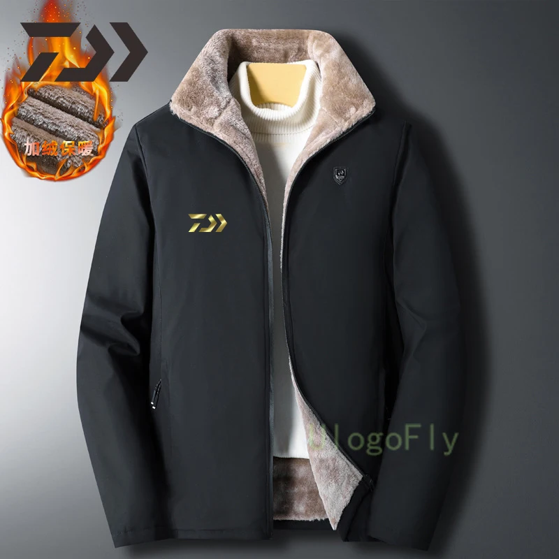 

Ветровка Daiwa Мужская шерстяная, утепленная куртка для рыбалки, дышащая ветрозащитная, на молнии, для осени и зимы