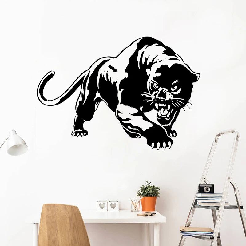 

Настенная Наклейка с черной пантерой, африканская Дикая пантера, животное, свирепый леопард, украшение для дома, обои для детской спальни, х...