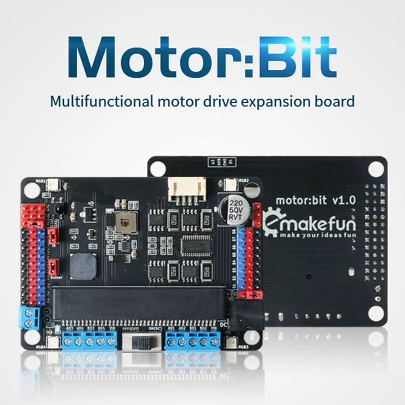 

for Motor:Bit Multifunctional Motor Drive Board Expansion Board DC Support 8 Servos,Makecode,Scratch3.0,Mixly,Python
