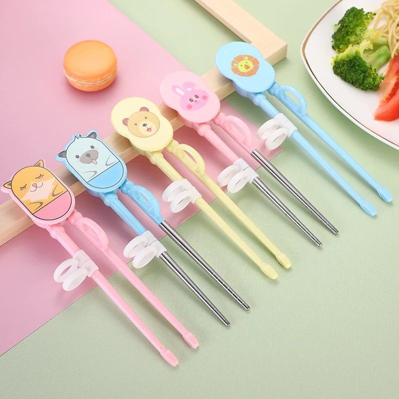 Простые в использовании пластиковые палочки для еды с мультяшным рисунком и