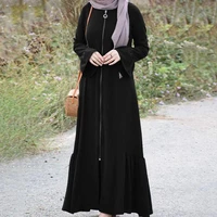 casual crew neck abaya maxi dress zanzea women retro sundress fashion muslim dubai robe kaftan flare sleeve flounce dresses