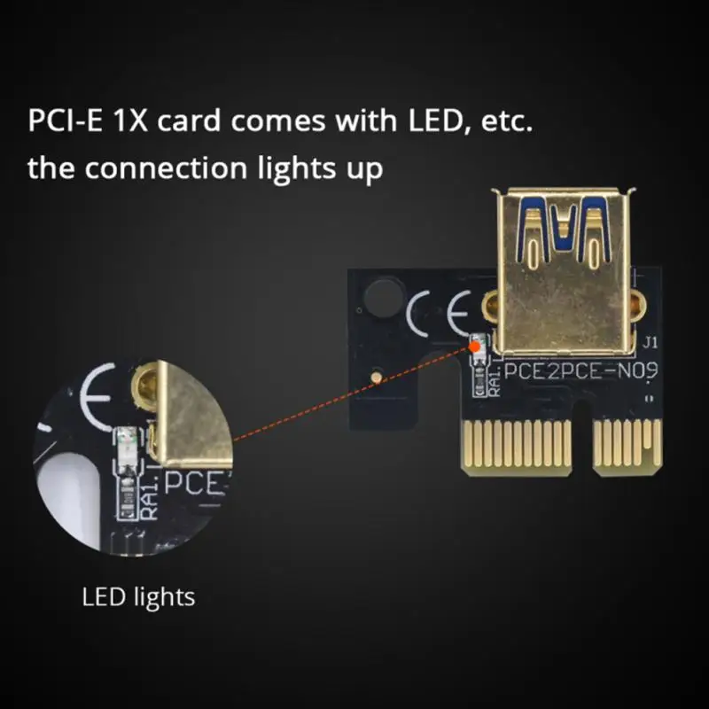 VER010 010S USB3.0 PCI-E Райзер VER 010 PLUS Экспресс 1X 4x8x 16x Pcie адаптер карта SATA 15 контактов на 6