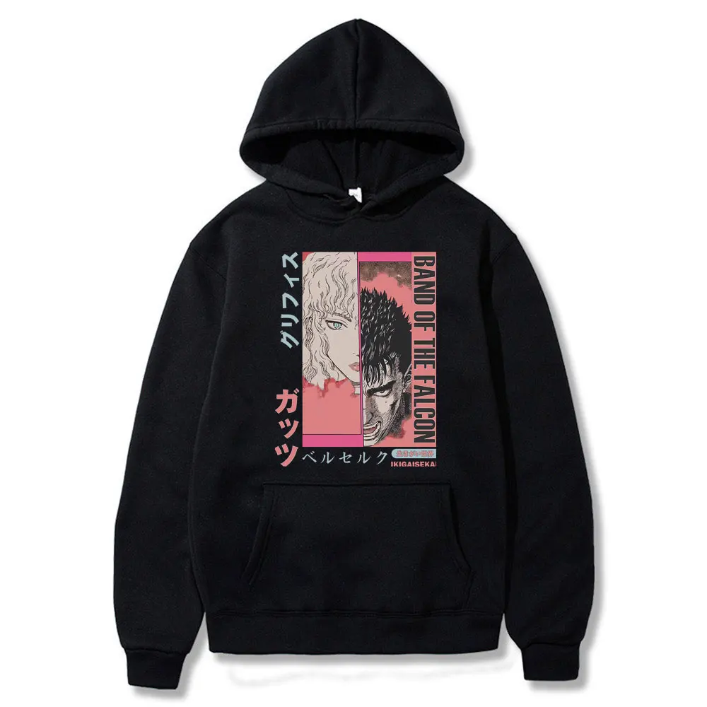 

Berserk Guts and Casca Graphics Hoodie Manga Style Men Women Harajuku Print Hoodies Fashion Anime Sweatshirt Man Loose Pullover