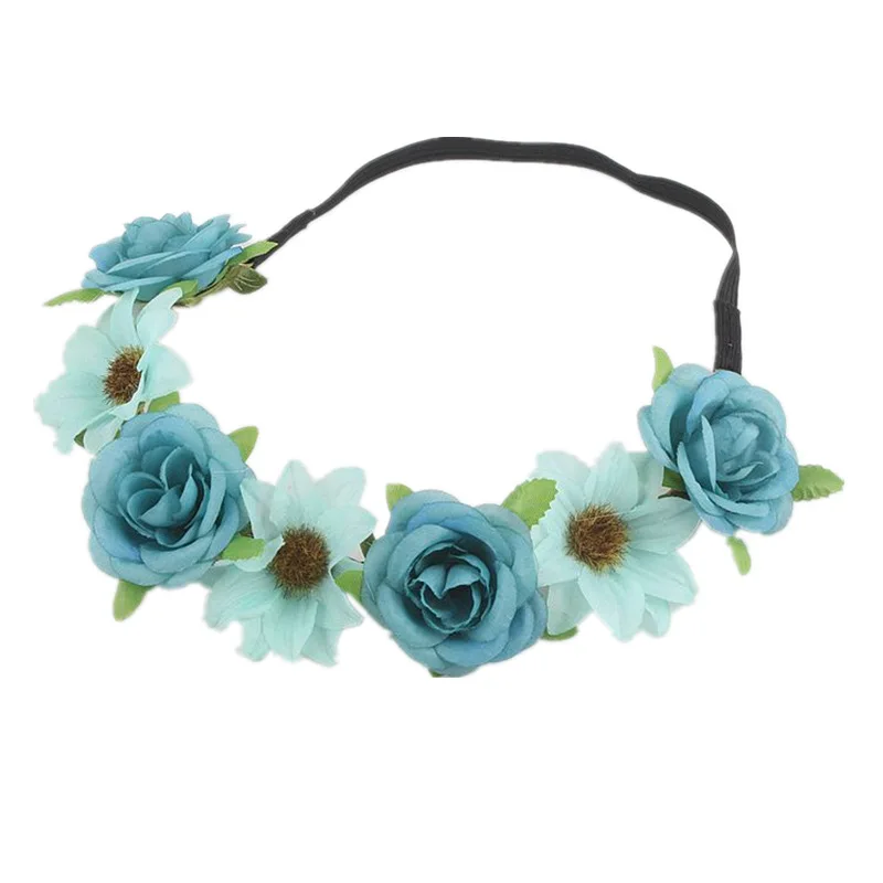 Rose flower headband small fresh photo accessories Bohemian seaside holiday wreath headdress