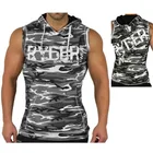 Мужская майка с капюшоном для бодибилдинга, хлопковый жилет без рукавов, свитшот для спортзала, фитнеса, тренировок, повседневные Модные топы, Мужская брендовая одежда
