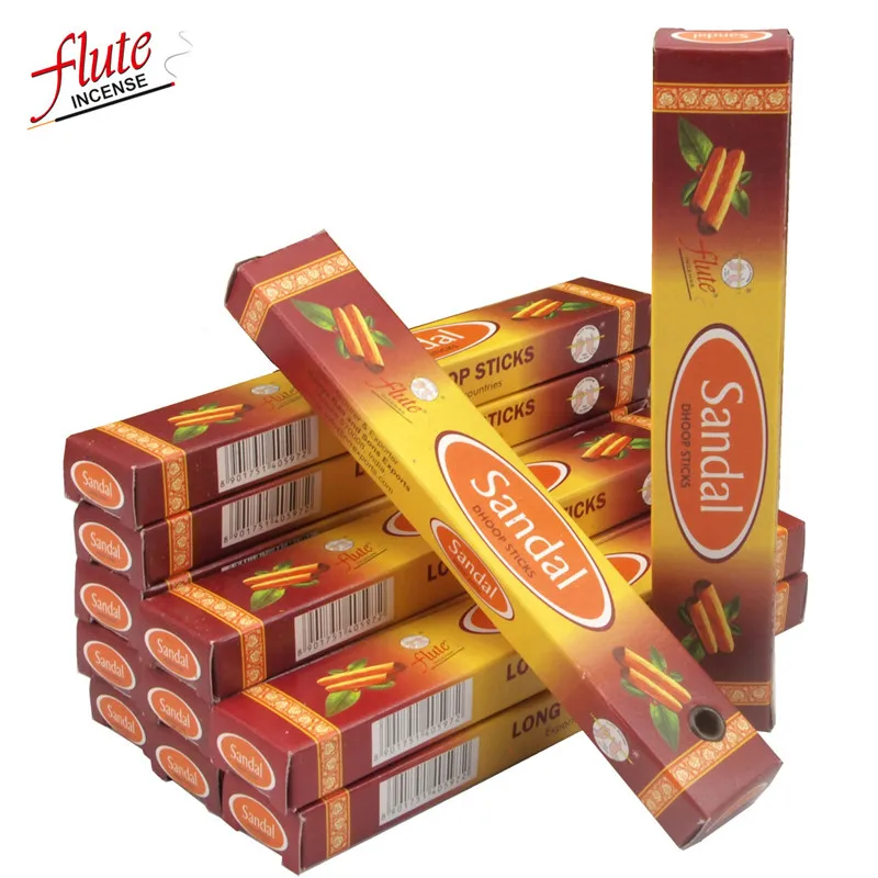 Sandal Флейта 120 палочек/упаковка фиолетовый аромат ящик ладан(Dhoop) из индийского природного ручной ароматический саше для антисептика - Аромат: Sandal