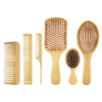 bamboo air cushion massage comb wide toothed double headed flat comb pointed tail comb household hair styling tools barber
