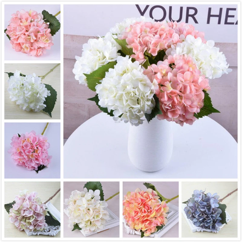 18 цветов искусственный цветок гортензии 47 см искусственные шелковые одного