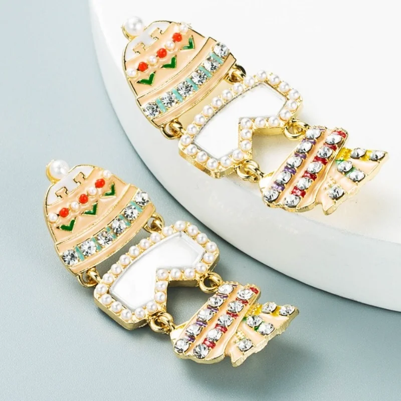 Fashion Creative Geometric Fish Shaped Pearl Earrings