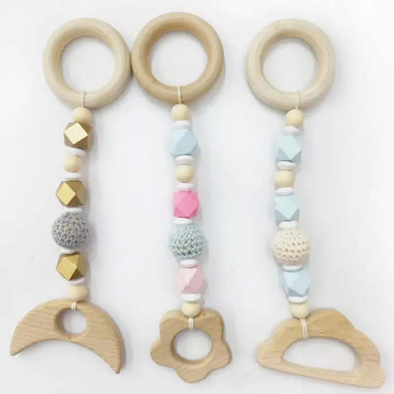 Детский деревянный Прорезыватель для зубов погремушка жевательная игрушка игр в
