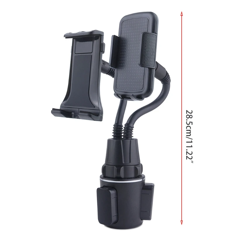 dual car phonetablet mount flexible gooseneck car cup mobile phone holder stand cradle for 4 13 cell phones tablets free global shipping