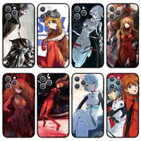 anime eva phone case for iphone 11 12 13 pro max black silicone case for iphone xr xs x se 6 6s 7 8 plus