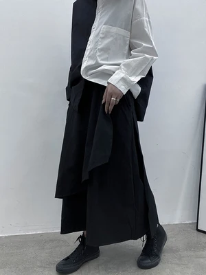 Темно-серая юбка с высокой талией для женщин осень 2020 новый стиль средняя длина