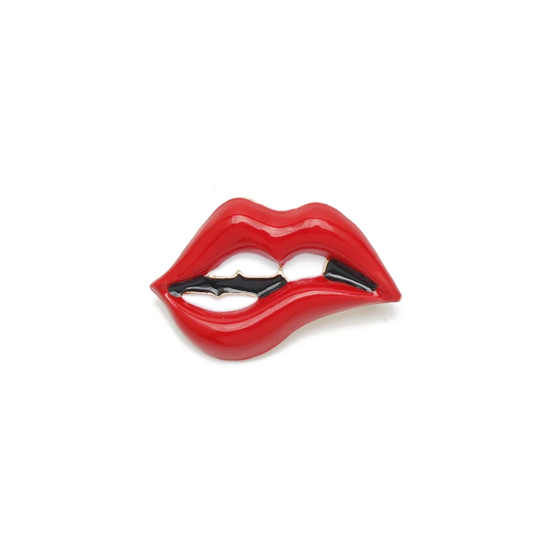 

Cute Red Clips Mouth Shape Brooch значки Women Girl Lipstick Bad Pins Brooches Wedding Party Pins