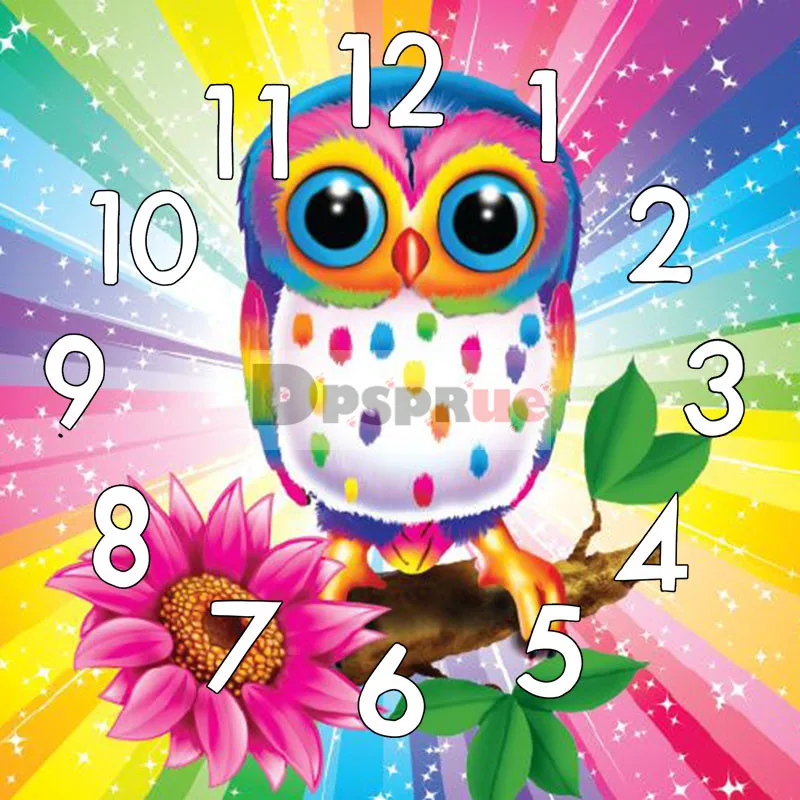

Dpsprue Full Square/Round 5D Diamond Painting Kit With Clock Cross stitch Diamond Embroidery Mosaic Owl Gift DC415