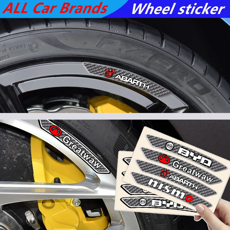 

4pcs Car Wheel Sticker Auto Rim Decal For Peugeots 206 307 301 207 407 3008 308 406 107 108 208 408 508 607 807 2008 4008 5008