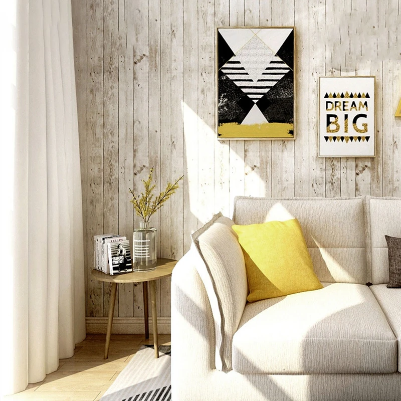 

45 x 600 cm Imitation Wood Grain Panel Wallpaper Waterproof PVC Self Adhesive Wallpaper Roll for Living Room Kids