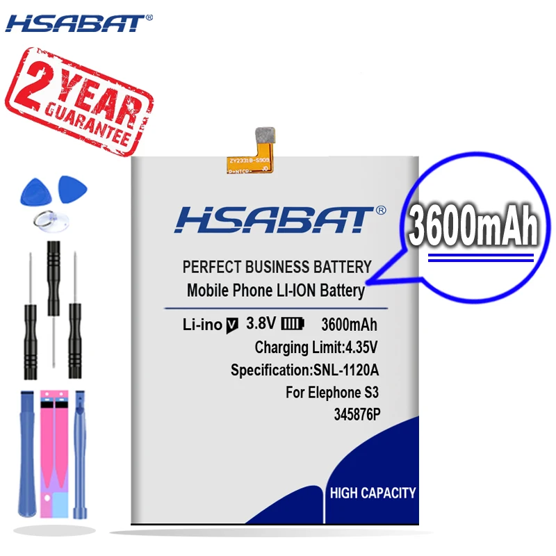 Новое поступление [HSABAT] 3600mAh 345876P Сменный аккумулятор для Elephone S3 | Мобильные