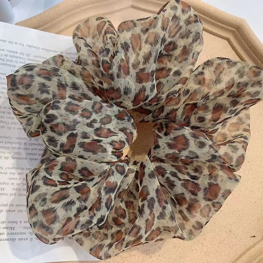 Резинка для волос женская с леопардовым принтом эластичная кружевная резинка в