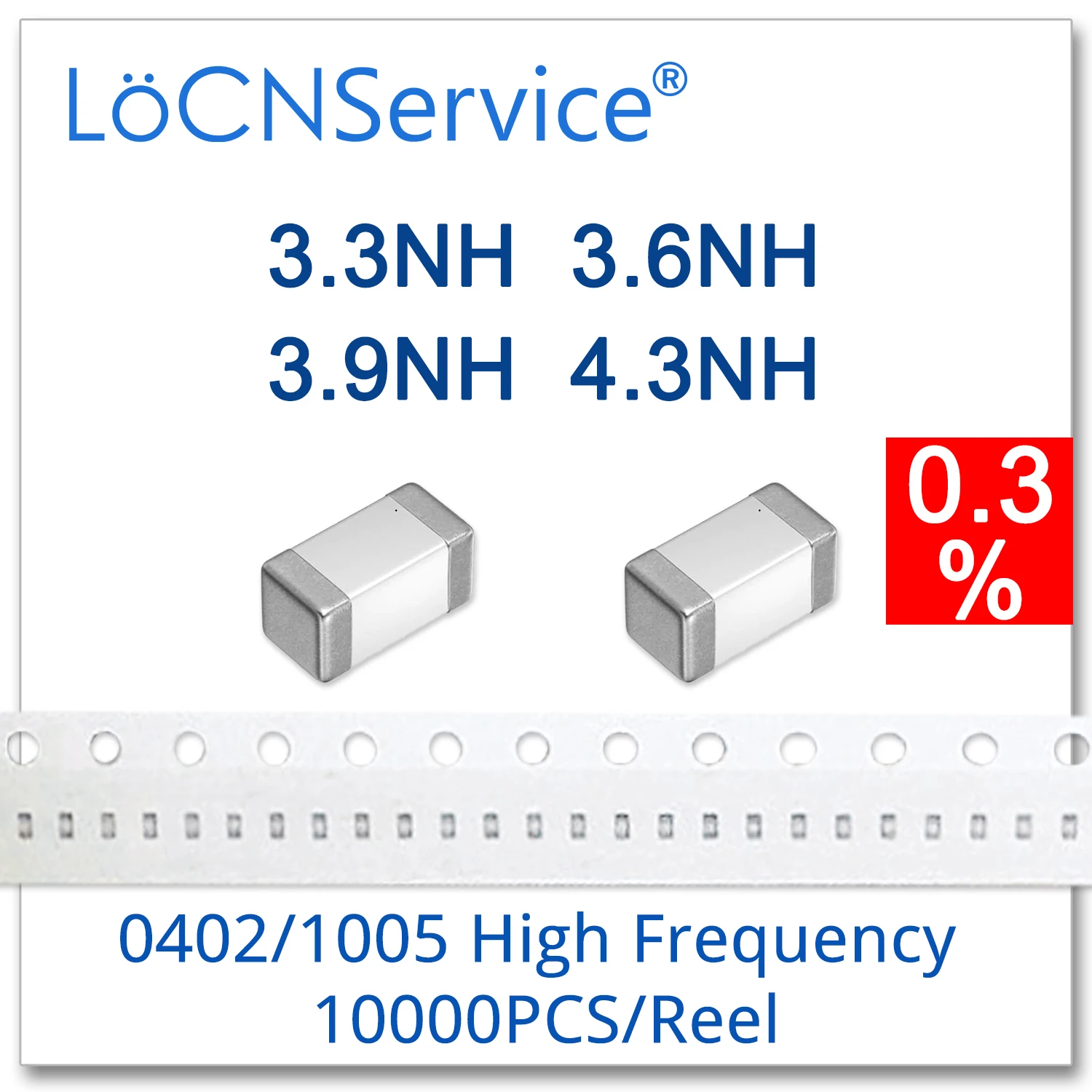 LoCNService 0402 1005 10000 шт 0.3% 3.3NH 3.6NH 3.9NH 4.3NH высокочастотный многослойный чип ферритовые