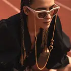 Цепочка для очков многофункциональная Женская, эмалированная маска черного, белого, красного цвета в форме сердца, золотая цепочка для очков, защита от потери, 2021