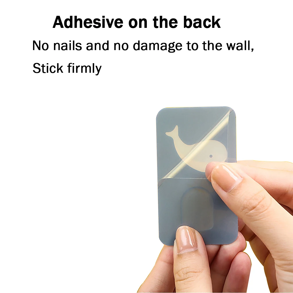 

10Pcs Cartoon Adhesive Hooks Wall-mounted Kitchen Traceless Wall Hook for Bedroom Living Room Toilet