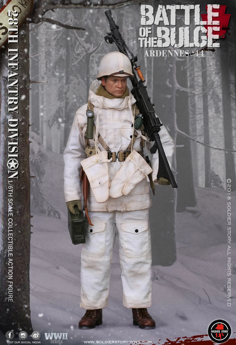 

In Stock 1/6 Full Set 1/6 male Solider Figure U.S. Army 28th Infantry Division Ardennes 1944 #SS-111 12 Inches Action Figure