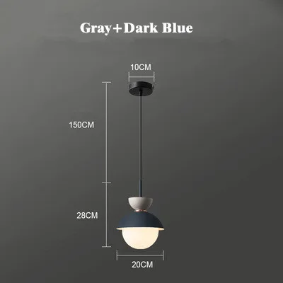 Gray Dark Blue Креативная Подвесная лампа в скандинавском стиле для спальни, цветная лампа для ресторана, столовой, детской комнаты, Подвесная лампа для кафе, бара, магазина, осветительная арматура - Цвет корпуса: Gray Dark Blue