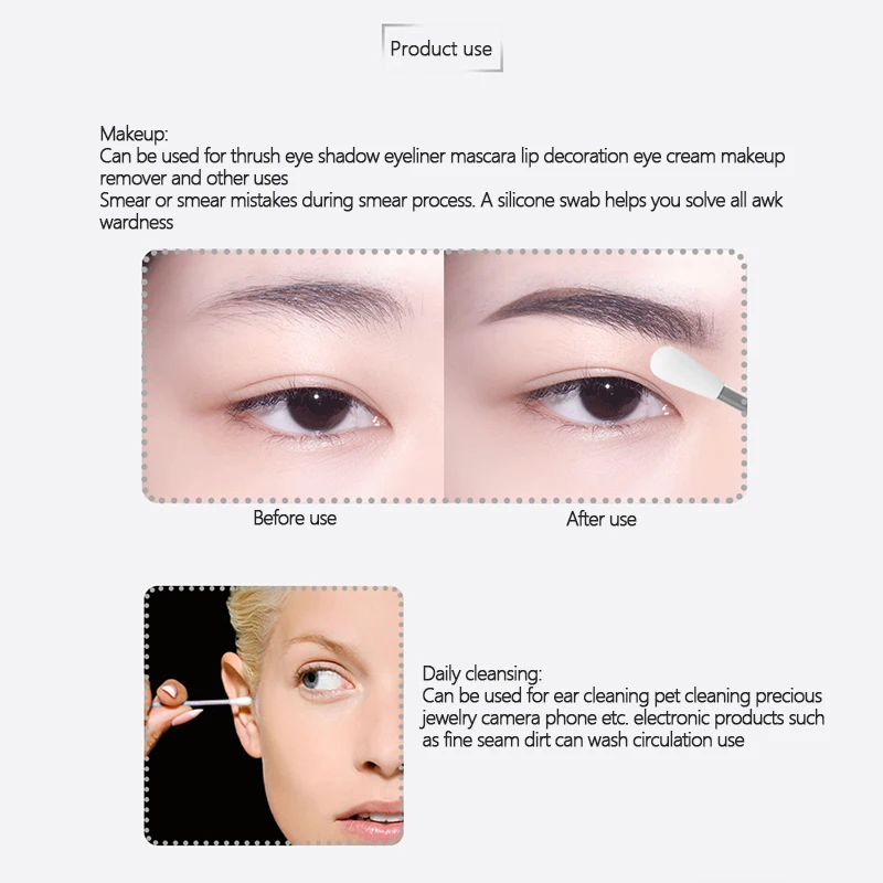 4 шт./кор. многоразовые ватные палочки для чистки ушей силиконовые моющиеся